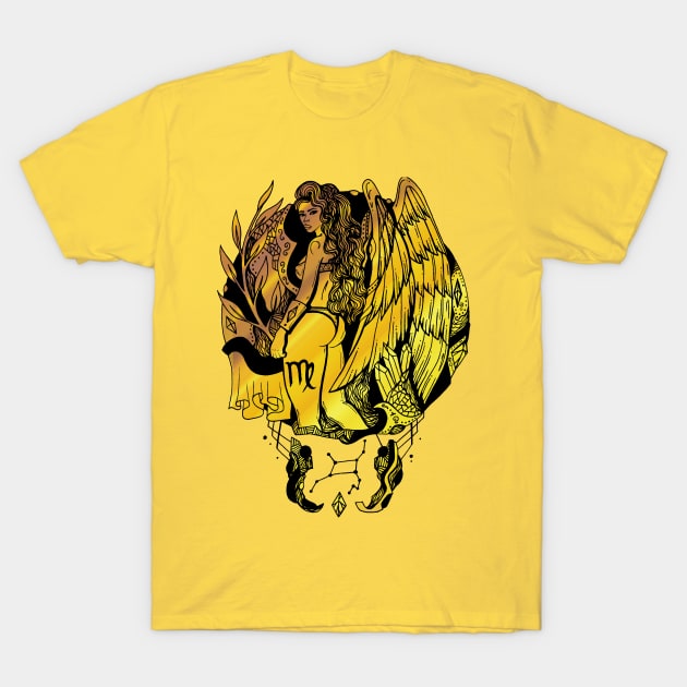 Gold Virgo Beauty T-Shirt by kenallouis